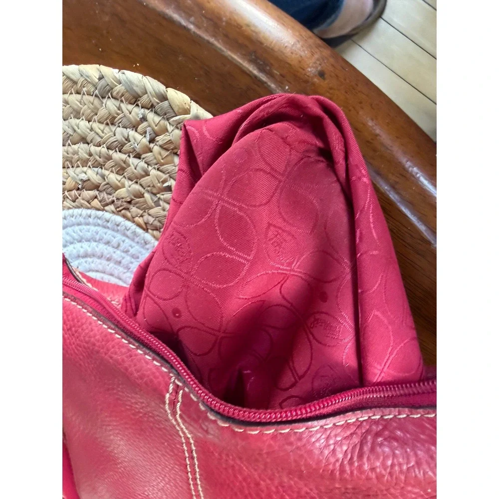 Fossil Red Pebbled Leather Crossbody Bag Messenger Adjustable Strap